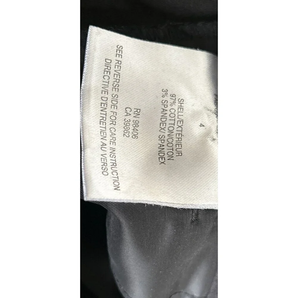Theory Black Cropped Dress Pants With Side & Back Pockets Size 4